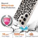 Hungo Galaxy S24 Ultra Case Leopard Cheetah Cute Clear Design, Girly for Women Girls Floral Transparent Case Compatible with Samsung Galaxy S24 Ultra Leopard Cheetah Print