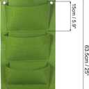 PATIKIL 4 Pockets Vertical Hanging Grow Bags, 2 Pcs Wall Hanging Planter Bags Wall-Mounted Felt Fabric Planting Grow Bags for Garden Home Decoration, Green