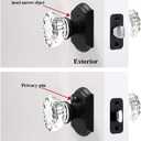 Glass Door Knobs Interior with Lock, Vintage Privacy Crystal Door Knobs for Bedroom Bathroom, Matte Black