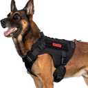OneTigris Tactical Dog Harness Vest with Handle, Military Dog Harness for Large Medium Dogs,FIRE Watcher 2.0 No-Pull Service Dog Vest,Adjustable Dog Vest Harness for Walking Hiking Training(M,Black)