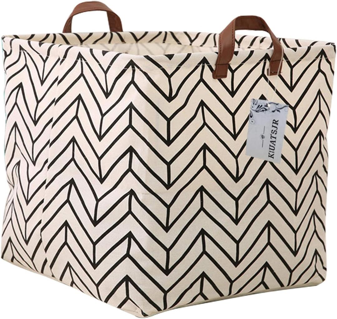 Square Storage Basket Fabric Organizer Bin for Toys,Books,Clothes,Gifts,Pets-Perfect for Home,Office,Nursery,Dorm,Shelf, Gift Baskets(Geometric)