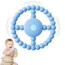 Vibrating Sensory Chew Toy, Teether Teething Toys for Babies6-12 8-18 Months, Sensory Toys for Kids with Autism&Toddler Travel Essential,1-2 Year Old Christmas Boys Girls Gifts idea(Blue)