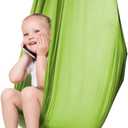 Sensory Swing for Kids Indoor Outdoor & Hardware, Sensory Joy Swing for Kids & Adults up to 260LB - Kids Hammock Help for Child & Adult with Autism, ADHD, Aspergers (Green)