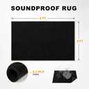 4 x 6 Ft Drum Rug: Non-Slip Carpet for Bedroom or Living Room or Office, Washable Indoor or Outdoor or Floor Mat (Black)