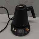 Elite Gourmet EKT3001 1L Digital Water Kettle, 304 Stainless Steel Interior, Programmed Temperatures, Keep Warm Function, Cordless, 360 Base, Auto Off & Audible Indicator, Matte Black (Copper)