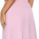 Goafuliy Women's 2 Piece Sets Deep V Neck Halter Top Asymmetrical Midi Skirt Set Summer Going Out Outfits (Pink, L)