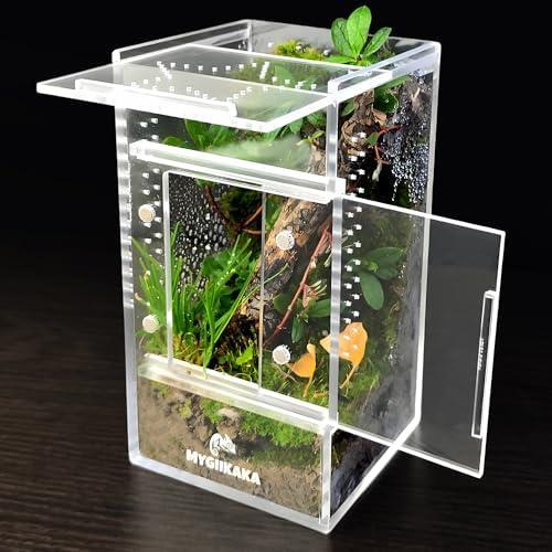 MYGIIKAKA Jumping Spider Enclosure Accessories, Tarantula Spider Box, Bug Cage, Praying Mantis Habitat Enclosure, Snail Insect Terrarium, Caterpillar Habitat (3x3x6 inch)