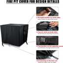 Fire Pit Cover Rectangular 42 Inch,Propane Gas Fire Pit Table Cover, Outdoor Waterproof Firepit Table Cover - 42 x 21 x 15 Inch