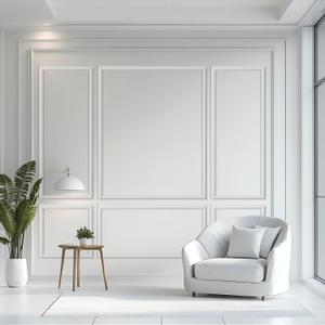 3 Set Peel and Stick Wall Molding Kit,Premade Self Adhesive Wainscoting Panels,Ready to Assemble Accent Molding Trim for Interior Wall Moulding Decor (24x60in)