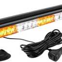ASPL 29.5" 54 LED Strobe Light Bar Double Side Flashing High Intensity Emergency Warning Flash Strobe Light with Magnetic Base for Safety Construction Vehicles Tow Trucks Pickup (Amber/White)