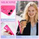 jueaes Cute Bow Case for iPhone 16 with Finger Hand Wrist Strap