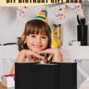 Bakepacker 100-Pack Small Size Gift Paper Bags with Handles Bulk 8.3"x6"x3.17" Black Party Kraft Shopping Bags
