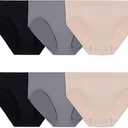 Fruit of the Loom Women's No Show Seamless Underwear, Amazing Stretch & No Panty Lines, Size M