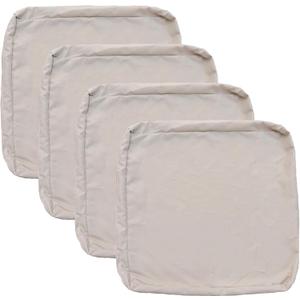 FLYMEI Patio Cushion Covers 24x24x4 Waterproof Outdoor Cushion Cover Replacement 4Packs Outdoor Seat Cushion Slipcover for Rattan Chair Sofa, Apricot