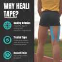 Heali Kinesiology Tape with Magnesium and Menthol, 20 Pcs Precut Strips, K Tape Roll, Knees, Physical Therapy Sports Tape for Muscles and Joints, Water Resistant, Blue Inspo