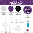 Graduation Decorations - 4 Set Balloon Stands, Class of 2026 Congrats Grad Table Centerpieces for Graduation Party Supplies(Purple & Black)