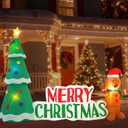 HZGDEJTG 10FT Christmas Inflatable Outdoor Decorations, Christmas Tree Road Sign Pancake Man Inflatable Yard Decorations with LED Lights for Indoor and Outdoor Yard Garden Christmas Decorations