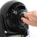IRIS USA Desk Fan, Air Circulator, 3 Speeds, 52ft Max Air Distance, 360 Adjustable Tilt, 30 db Quiet Motor, Fan for Bedroom, Office, Dorm, Medium, Black, Small Standard