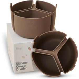 Silicone Rice Cooker Divider, Triple Slow Cooker Liner for Instant Pot 6 Quart & Rice Cooker 3 Cups (Uncooked), Food-Grade Silicone Dividers, Cook 3 Meals at Once, Reusable & Dishwasher-Safe