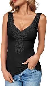 Elegant Women's Lace-Trim Tank Top M