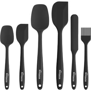 2 x NileHome Silicone Spatula Set, 6 Pieces Food Grade Kitchen Utensils with Silicone Brush Heat Resistant BPA-free Rubber Spatula for Scraping, Baking, Cooking, Mixing