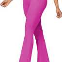 Sunzel Flare Leggings for Women with Pockets, Crossover Yoga Pants with Tummy Control, High Waisted and Wide Leg (XX-Large, Hot Pink) Fit Type: 30" Height: 5'21" - 5'4"