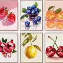 DAZZLEDOTS 6 Pack Diamond Art Kits, Disco Ball Fruit Round Diamond Painting | 5D Full Drill Round Diamond Dots for Beginner, Arts and Crafts Gem Art for Home Wall Decor Gifts 12x16 Inch