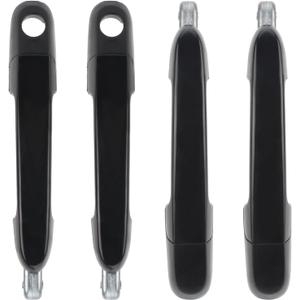 83660-1E050 Set of 4 Exterior Door Handle Front and Rear Left Driver and Right Passenger Side Compatible with Dodge Attitude 2006-2011 Compatible with Hyundai Accent 2006-2011