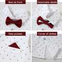 DISAUR Baby Boy Suit Set Toddler Boy Short Sleeves Shirt Suspender Pants Bowtie Outfit Gentleman Wedding Wear for 1-5 Years