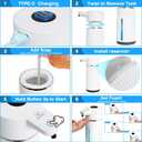 Touchless Automatic Soap Dispenser for Kitchen and Bathroom, Liquid Hand Soap Dispenser, Water-Resistant and Rechargeable, 14.2oz/420ml Intelligent Digital Display4-Level Adjustable,Modern (White)