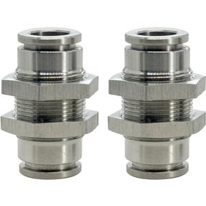 2Pcs 304 Stainless Steel Bulkhead Union 3/8" x 3/8" Tube OD Push to Connect Tube Fitting, PMM-3/8 Pneumatic Quick Connect Air Fitting
