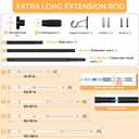 2 Pack Black Long Tension Curtain Rod 41-126 Inch Outdoor Tension Shower Curtain Rod No Drilling for Window Patio No Slip Spliced Telescopic Design Easy to Install Never Rust Diameter 1.26 Inch