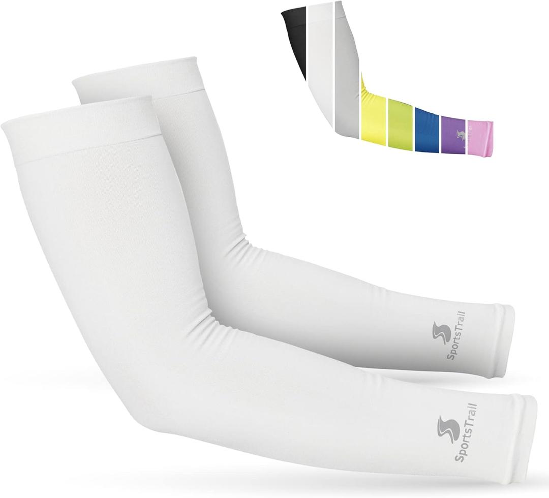 SportsTrail Cooling Arm Sleeves for Men & Women Breathable, UV Sun Protection, Sports Arm Sleeves for Women, Men & Youth