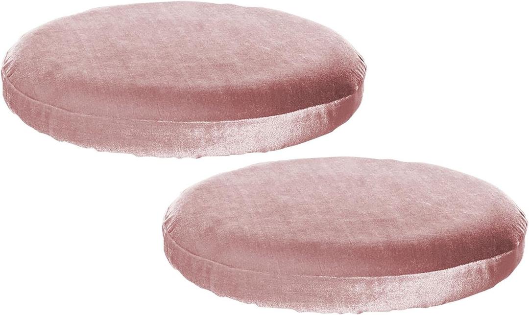 2pcs/Pack Round Bar Stool Covers Elastic Bar Chair Covers Washable Stool Cushion Slipcover for Home Bar Hotel Use 11.8-15inch(Pink)