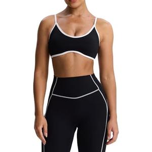 Aoxjox Women's Color Block Workout Sports Bras Fitness Lexi Lined Strappy Bra Athletic Yoga Crop Tank, S