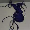 Women's High Cut String Triangle Bikini Set Swimsuits Solid Color Lace-up Sexy Bathing Suits 2 Piece, XL