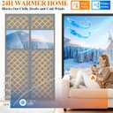 MAGZO Magnetic Thermal Insulated Door Curtain with Perspective Window, 48" x 80", Made of Oxford&Cotton, Weatherproofing Insulation Cover Blanket for Winter/Standard Entry Doors, Keep Cold Out, Grey (Gray)