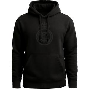 Real Madrid Pullover Hoodie  Official Licensed Adult Black Hooded Sweatshirt (X-Large)