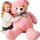 IKASA Giant Teddy Bear Plush Toy Stuffed Animals (Pink, 47 inches)