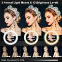 13" Selfie Ring Light with Stand 76" Tall & Phone Holders,Sunset Lamp, Tablet Holder,Desk Tripod& 51 Color Modes, Ring Light Tripod for iPhone,Video Recording,Live Streaming(TikTok/YouTube/Instagram)