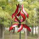 Yard Garden Wind Spinner - Large Outdoor Wind Sculptures Spinners, Tulip Ornament Windmill for Lawn Front Door, Gift Idea for Mother, Birthday, Housewarming (Dia19 x H87)