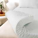 WhatsBedding 3 Inch Mattress Topper Queen Size, Egg Crate Queen Mattress Topper Fiber Cover Memory Foam Filled Soft with Removable Washable Cover (80x60x3in) (Queen (80x60x3 Inch) with Removable Cover, White)