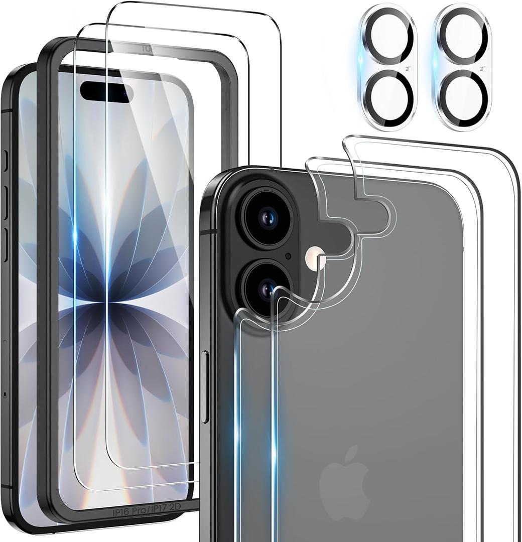 Maxdara for iPhone 17 Screen Protector (6.3 inches), iPhone 17 Back Screen Protector and Front Screen Protector with Camera Protector [2+2+2 Pack], 9H Hardness