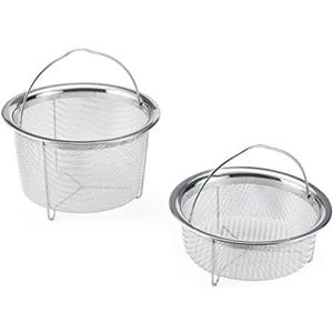Instant Pot Official Mesh Steamer Basket Set, Stainless Steel, Dual-Purpose Steamer & Strainer, Easy-Lift Handle, Dishwasher Safe, Rust-Resistant, Essential Accessory for Healthy Cooking