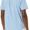 2 x Amazon Essentials Men's Slim-Fit Short-Sleeve Poplin Shirt (Blue, L)