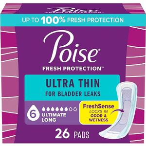 Poise Fresh Protection, Ultra Thin, Ultimate Long 26 Pads Each, 3 Pack Poise Fresh Protection, Ultra Thin, Ultimate Long 26 Pads Each, 3 Pack