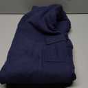 QINSEN Womens Medium Waist Baggy Elastic Waist Sweatpants Casual Fleece Long Pants with Pockets (Large, Navy)