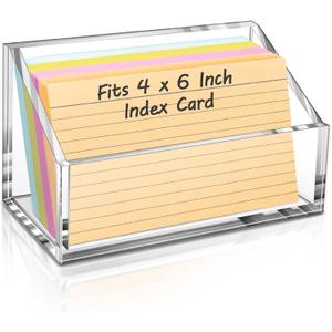 4x6 Index Card Holder, Clear Acrylic 4x6 Index Card Organizer -1 Pack (No Card)