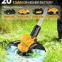 Cordless Weed Wacker, for Dewalt 20V Battery, 3 in 1 Battery Powered Weed Eater & Edger & Mower w/Auto Line Feed, 20000 RPM 12 Inch Electric Grass Trimmer, 6 Blades & 4 Spools String Trimmer for Lawn