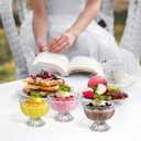 Lawei 6 Pack Glass Dessert Bowls - 5 Oz Glass Ice Cream Cups Mini Trifle Footed Dessert Bowls for Dessert, Sundae, Ice Cream, Salad, Cocktail, Condiment, Trifle